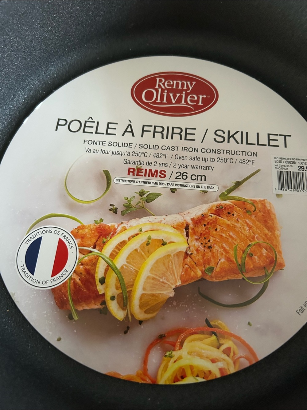 Reims 26 cm Black Cast Iron Skillet